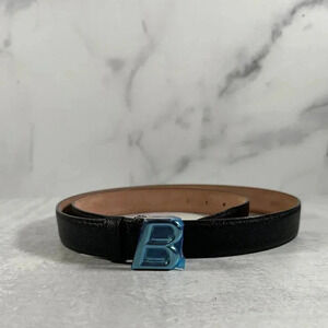 Bally B Buckle Leather Belt Men's Adjustable